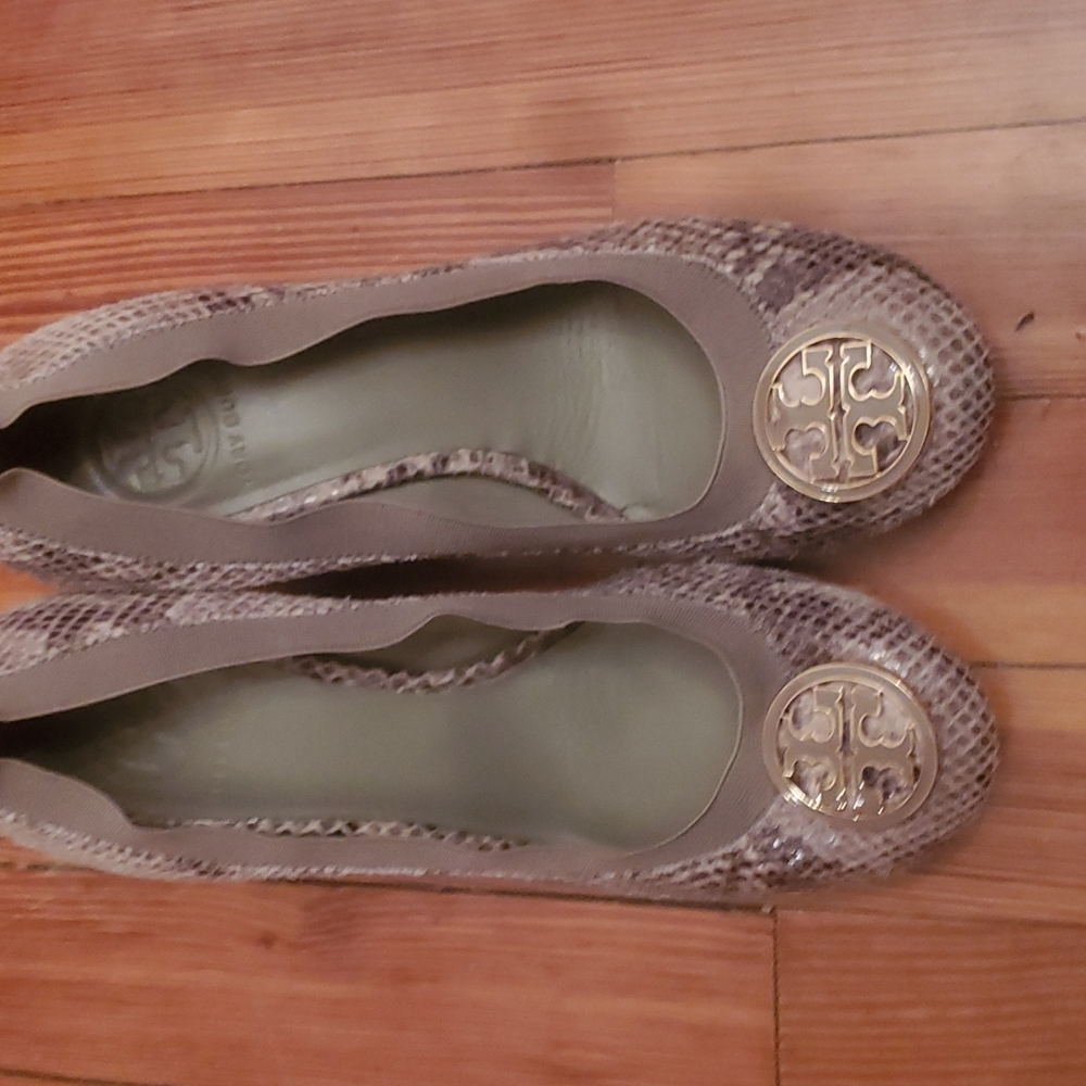 Tory Burch Wedge Snakeskin Shoes
